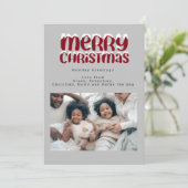 雪タイポグラフィクリスマスフォトパーソナライズされたカード 招待状 (スタンド正面)
