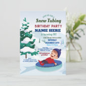 雪チュービングバースデーパーティースノー招待状 招待状 (スタンド正面)