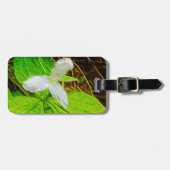 雪トリリウムアホワイトワイルドフラワー抽象芸術 ラゲッジタグ (正面横)