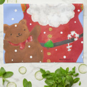 雪ハッピーティータオル キッチンタオル (折り畳み)