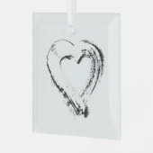 雪ハートオーナメント ガラスオーナメント (正面左)