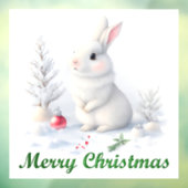 雪バニーメリークリスマスウィンドウにしがみつく ウィンドウサイン (シート3)