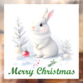 雪バニーメリークリスマスウィンドウにしがみつく ウィンドウサイン (シート2)