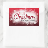 雪パーソナライズされたのクリスマスシール 長方形シール (バッグ)