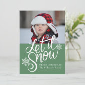 雪パーソナライズされたのクリスマスフォトカード シーズンカード (スタンド正面)