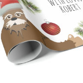 雪パーソナライズされたの中をしゃがむ ラッピングペーパー (ロールコーナー)