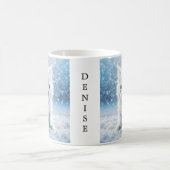 雪パーソナライズされたの小さな白い子猫 コーヒーマグカップ (中央)