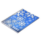 雪パーソナライズされた片と星のカスタム文字 ノートブック (左側)