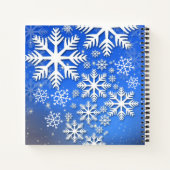 雪パーソナライズされた片と星のカスタム文字 ノートブック (裏面)