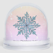 雪パーソナライズされた片スノーグローブ (正面)