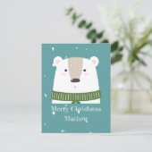 雪パーソナライズされた色の可愛らしいシロクマ (スタンド正面)