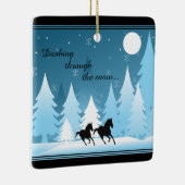 雪パーソナライズされた馬を駆け抜ける セラミックオーナメント (右)