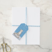 雪ヒョウのクリスマスギフトタグを'let it snow' ギフトタグ (より糸付き)