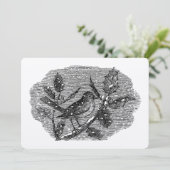 雪ビクトリアンのホリーベリーの枝にエラバードオン シーズンカード (スタンド正面)