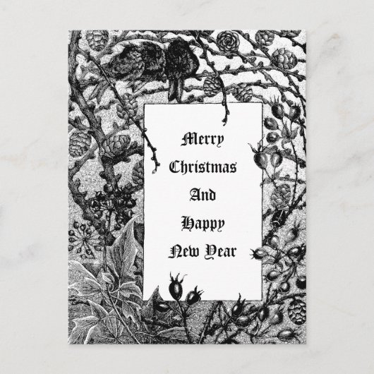 雪ビクトリアンの中のエラ・バード&ウィンターベリー シーズンポストカード (正面)