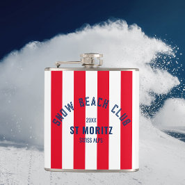 雪ビーチクラブレッドカバナストライプパーティー フラスク