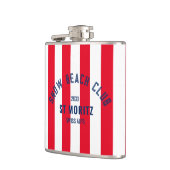 雪ビーチクラブレッドカバナストライプパーティー フラスク (左)