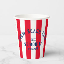 雪ビーチクラブレッドカバナストライプパーティー