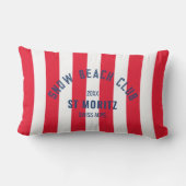 雪ビーチクラブレッドカバナストライプ冬 アウトドアクッション (裏面)