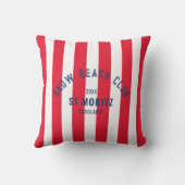 雪ビーチクラブレッドカバナストライプ冬 アウトドアクッション (裏面)