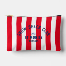 雪ビーチクラブレッドカバナストライプ冬