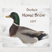 雪ビールラベルのマラードアヒル ビールラベル (シングルラベル)