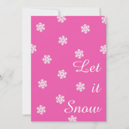 雪ピンクのクリスマスカード白い雪片 シーズンカード