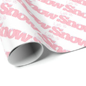雪ピンクのワードアートラッピング紙 ラッピングペーパー (ロールコーナー)