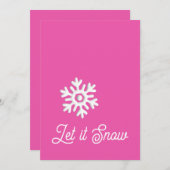 雪ピンクの白ミニマル雪片 シーズンカード (正面/裏面)