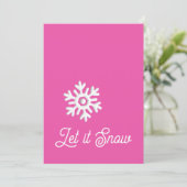 雪ピンクの白ミニマル雪片 シーズンカード (スタンド正面)
