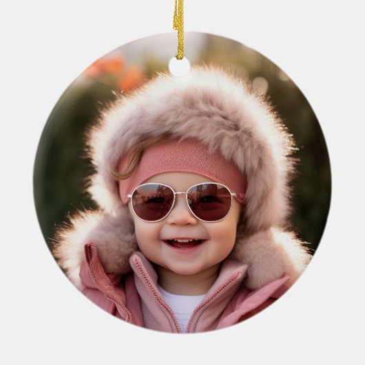 雪ピンク遊クのハイランド牛のクリスマスオーナメント セラミックオーナメント (裏面)