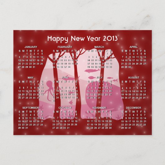 雪ファンタジーフォレスト2013カレンダーはがき シーズンポストカード (正面)