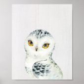 雪フクロウの森の保育園アートプリント ポスター (正面)