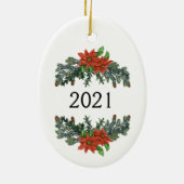 雪フクロウ陶芸飾り セラミックオーナメント (裏面)