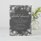 雪フレーム |冬素朴ブライダルシャワー 招待状 (スタンド正面)