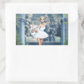 雪プリンセスバレリナクリスマスステッカー 長方形シール (バッグ)