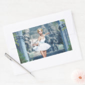 雪プリンセスバレリナクリスマスステッカー 長方形シール (封筒)