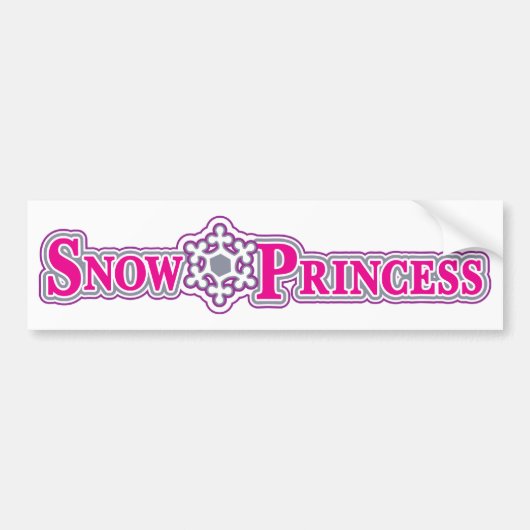 雪プリンセスピンク バンパーステッカー (正面)