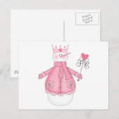 雪プリンセスホリデーTシャツとギフト シーズンポストカード (正面/裏面)