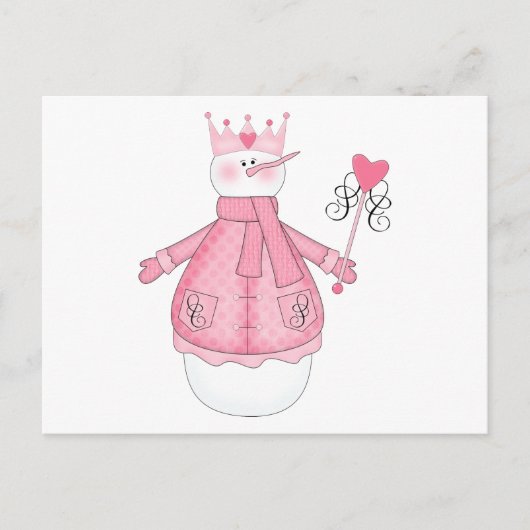 雪プリンセスホリデーTシャツとギフト シーズンポストカード (正面)