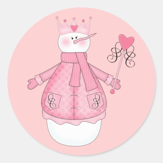 雪プリンセスホリデーTシャツとギフト ラウンドシール (正面)