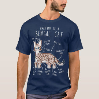 雪ベンガル猫シールLynx解剖学 Tシャツ
