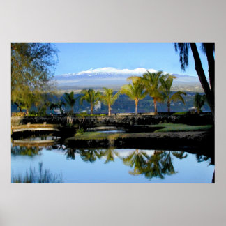 雪ポスター付きマウナケア ポスター