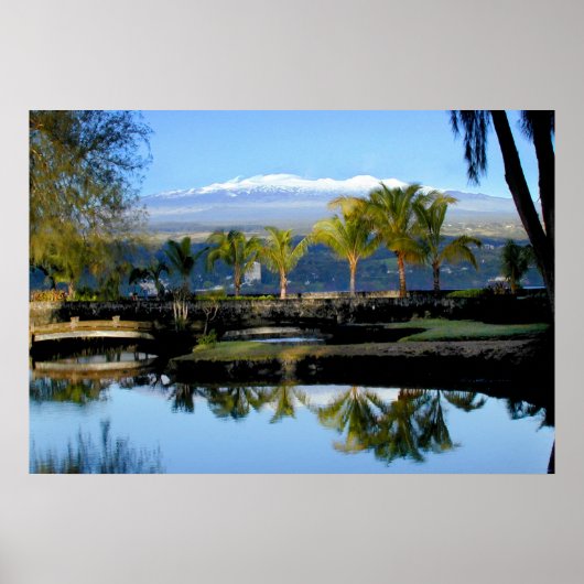 雪ポスター付きマウナケア ポスター (正面)