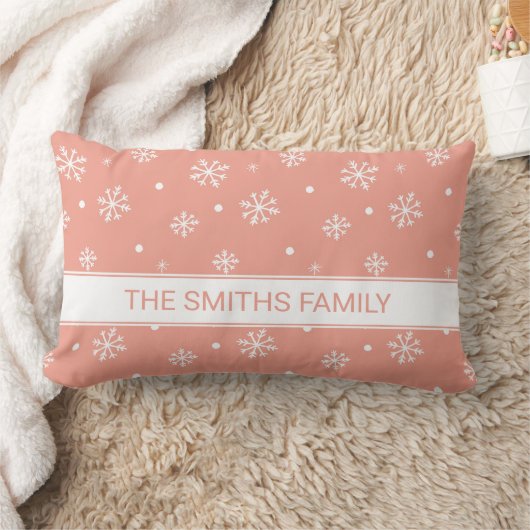 雪ミニマル片パタパーソナライズされたーン ランバークッション (ブランケット)