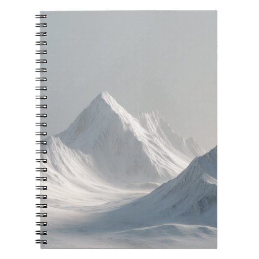 雪ミニマル積み山景手帳 ノートブック (正面)