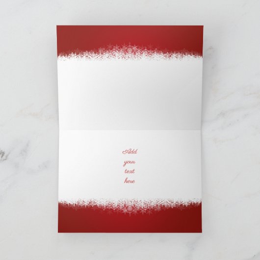 雪メリーが積む赤いクリスマスの新年 シーズンカード (内部)