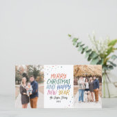 雪メリーカラフルクリスマス2フォトホリデーカード シーズンカード (スタンド正面)