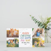 雪メリーカラフルクリスマス4フォトコラージュ シーズンカード (スタンド正面)