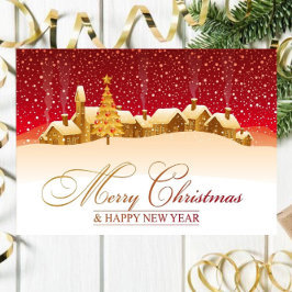 雪メリークリスマスカード付き住宅 カード